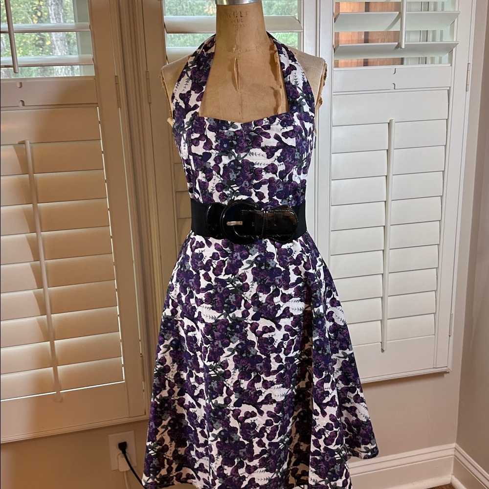 Rock Bella Purple Floral Dress Nwot 9-13-033